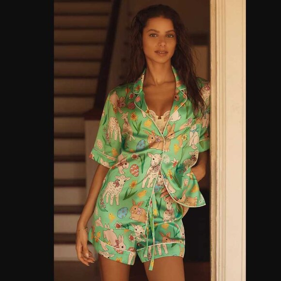 New L Karen Mabon x Anthropologie A basket full of joy bunny